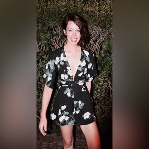 Nastygal deep v playsuit romper jumper